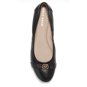 COLE HAAN Tova Bow Ballet Flat Shoe Women's Size 10.5 Black Leather